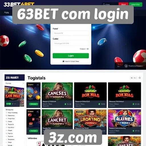 Interface do site 63BET facilita acesso ao login