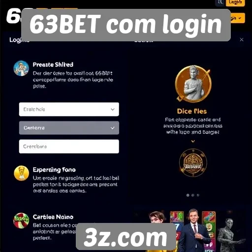 Características do login no site 63BET